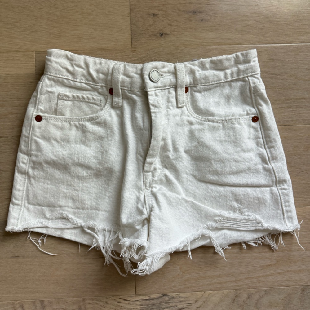 Blank NYC 100% Cotton White Denim Shorts 24